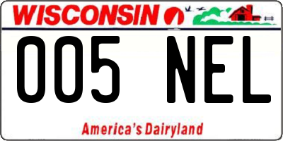 WI license plate 005NEL