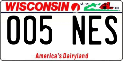 WI license plate 005NES