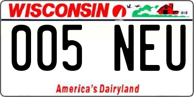 WI license plate 005NEU