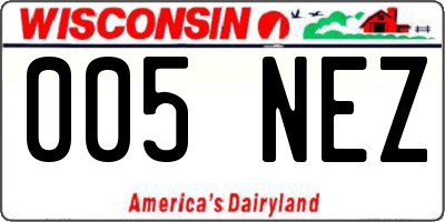 WI license plate 005NEZ