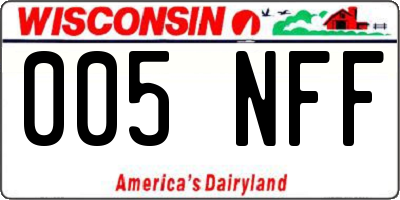 WI license plate 005NFF