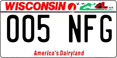WI license plate 005NFG