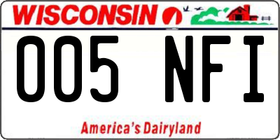 WI license plate 005NFI