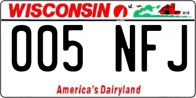 WI license plate 005NFJ
