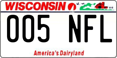 WI license plate 005NFL