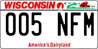 WI license plate 005NFM