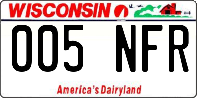 WI license plate 005NFR