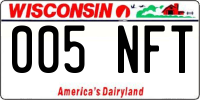 WI license plate 005NFT
