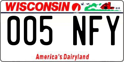 WI license plate 005NFY