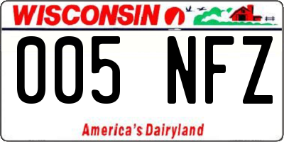 WI license plate 005NFZ
