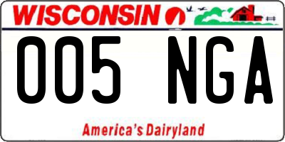 WI license plate 005NGA