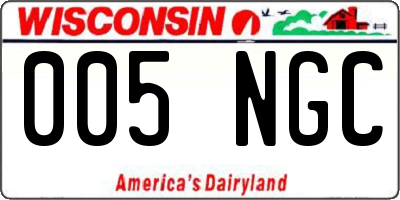 WI license plate 005NGC