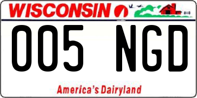 WI license plate 005NGD