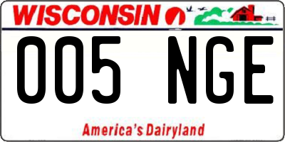 WI license plate 005NGE