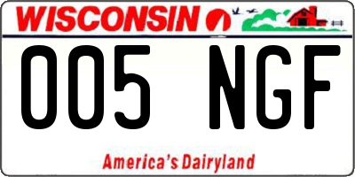 WI license plate 005NGF