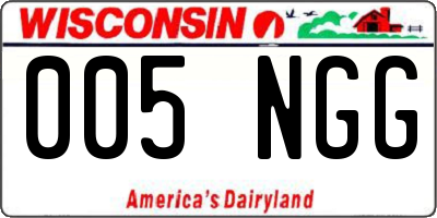 WI license plate 005NGG