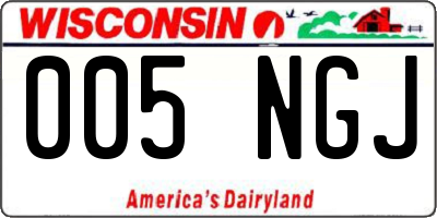 WI license plate 005NGJ