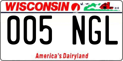 WI license plate 005NGL