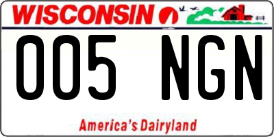 WI license plate 005NGN