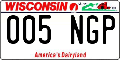 WI license plate 005NGP