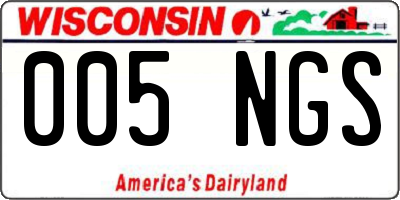WI license plate 005NGS