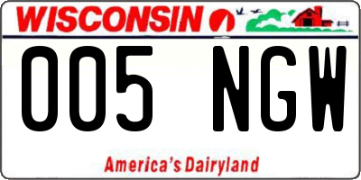 WI license plate 005NGW