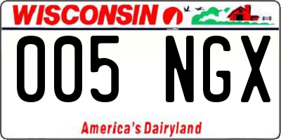 WI license plate 005NGX