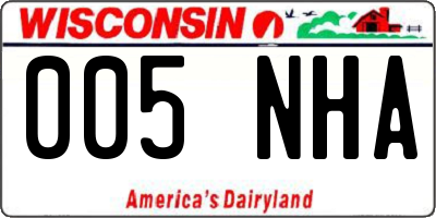 WI license plate 005NHA