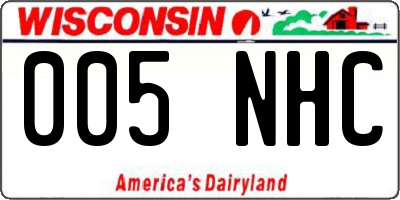 WI license plate 005NHC