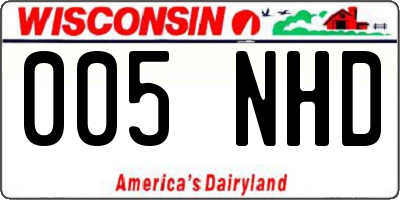 WI license plate 005NHD