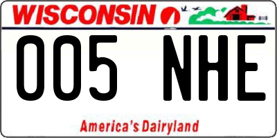 WI license plate 005NHE