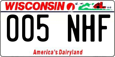 WI license plate 005NHF