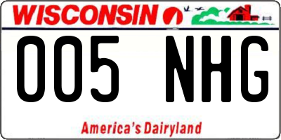 WI license plate 005NHG