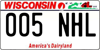 WI license plate 005NHL