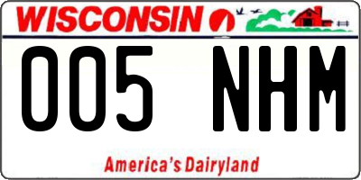 WI license plate 005NHM