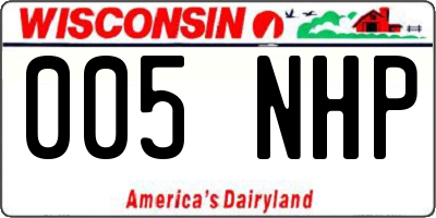 WI license plate 005NHP
