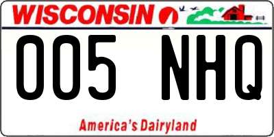 WI license plate 005NHQ