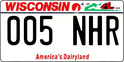 WI license plate 005NHR