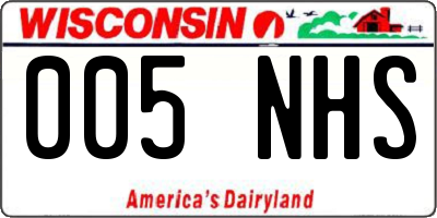 WI license plate 005NHS