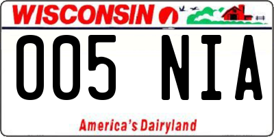 WI license plate 005NIA
