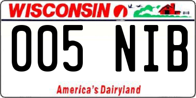 WI license plate 005NIB