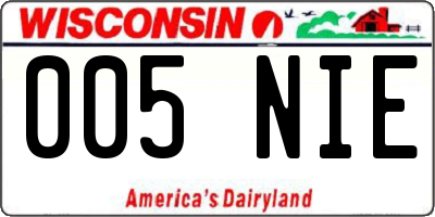 WI license plate 005NIE