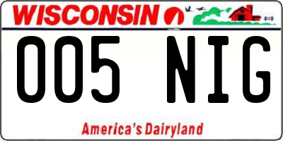 WI license plate 005NIG
