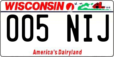 WI license plate 005NIJ