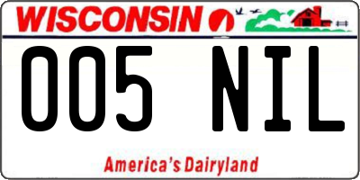 WI license plate 005NIL