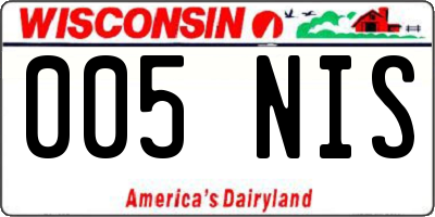 WI license plate 005NIS
