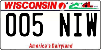 WI license plate 005NIW