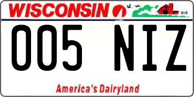 WI license plate 005NIZ