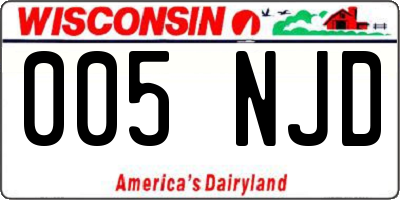 WI license plate 005NJD