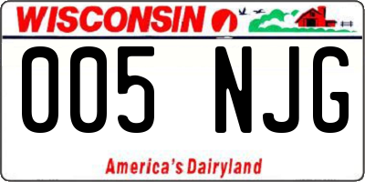 WI license plate 005NJG